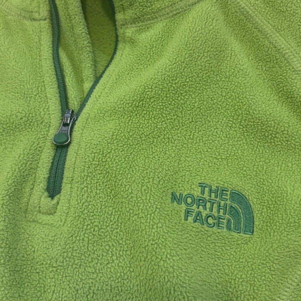 The North Face Women's Green 1/4 Zip Fleece Pullover PolarTec Jacket Size S/P - Picture 4 of 7
